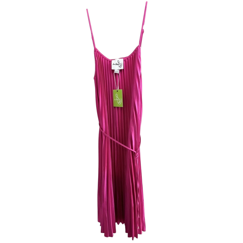NWT Sam Edelman Hot Pink Pleated Midi Dress Medium